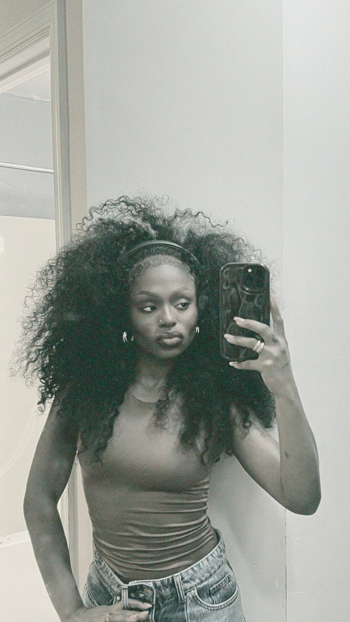 NS Everyday Caribbean Curl wig styled with soft volume