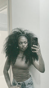 NS Everyday Caribbean Curl wig styled with soft volume
