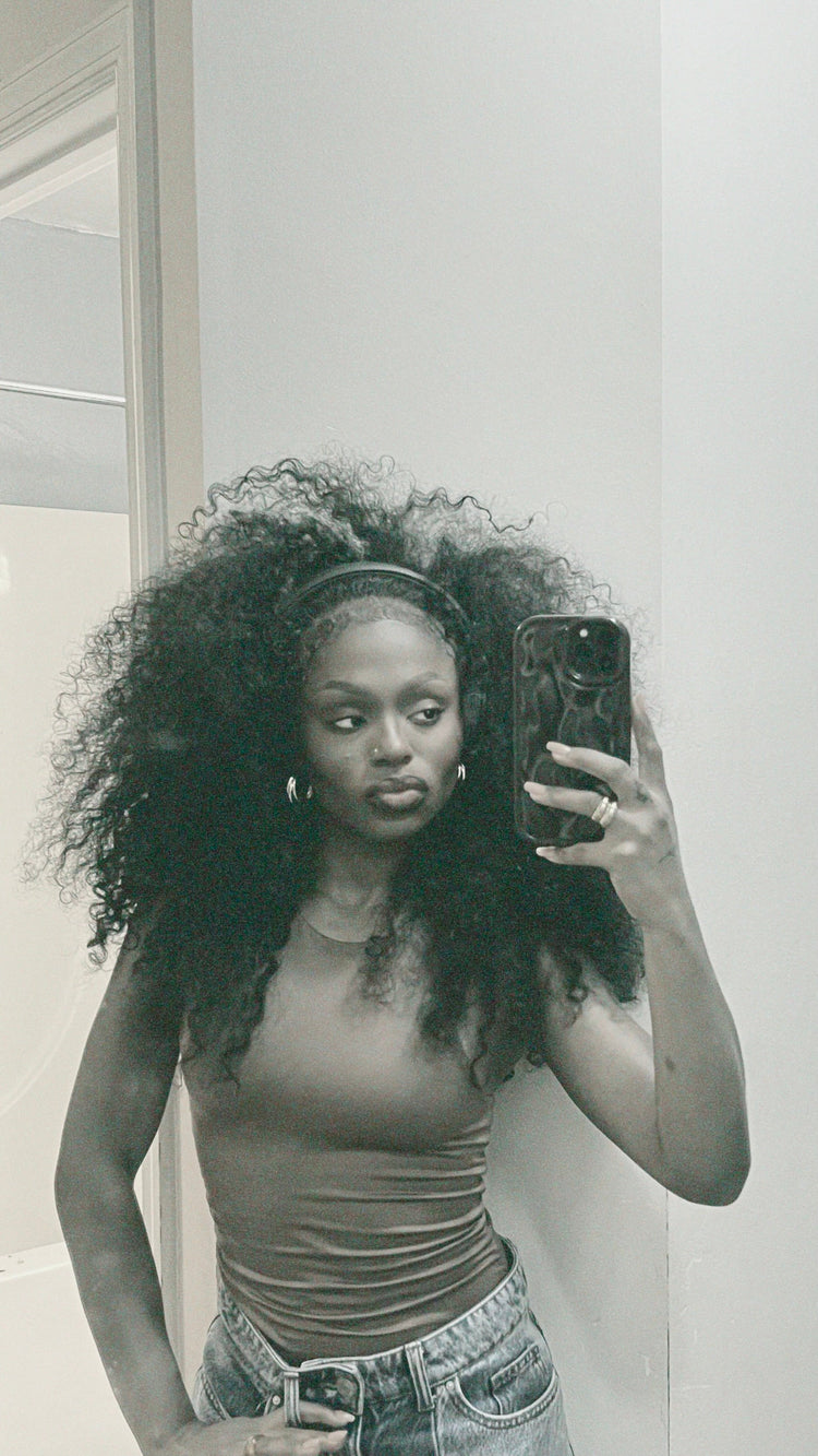 NS Everyday Caribbean Curl wig styled with soft volume
